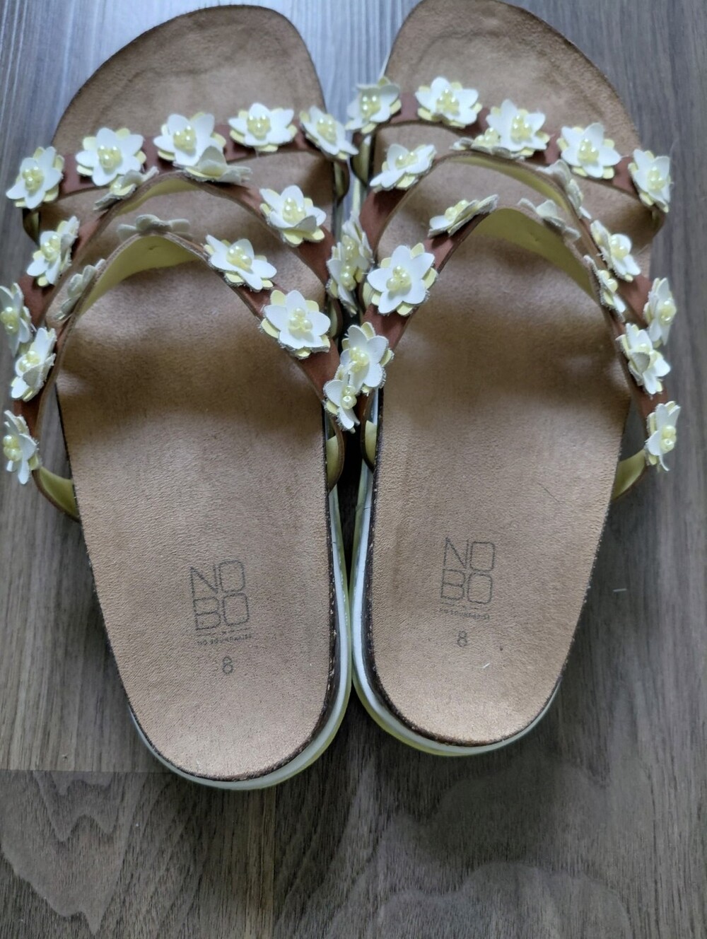 Floral White Strappy Slide Sandals - Women - Picture 5 of 9
